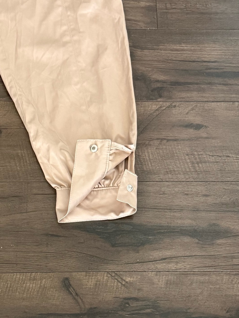 ZARA High Waist Satin Cargo Jogger Pants Tan Women’s L NWT - Picture 5 of 9